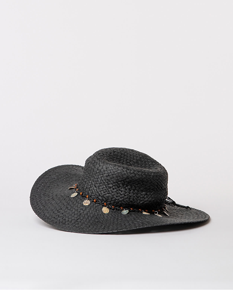 Cappello tipo rafia con dettagli monete Surkana SURKANA PE-25