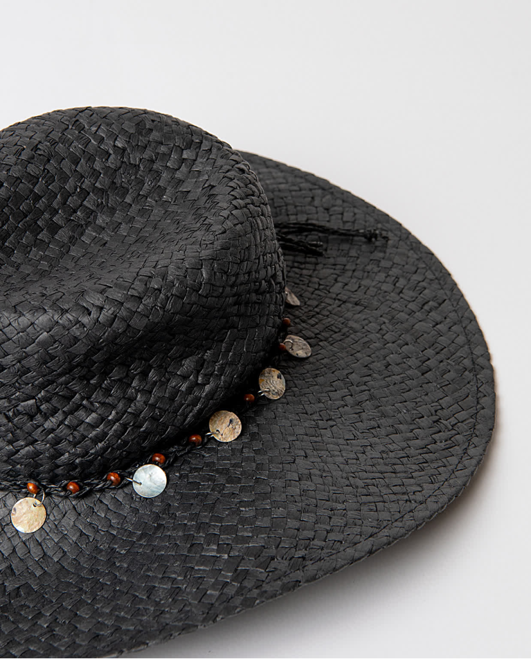 Cappello tipo rafia con dettagli monete Surkana SURKANA PE-25