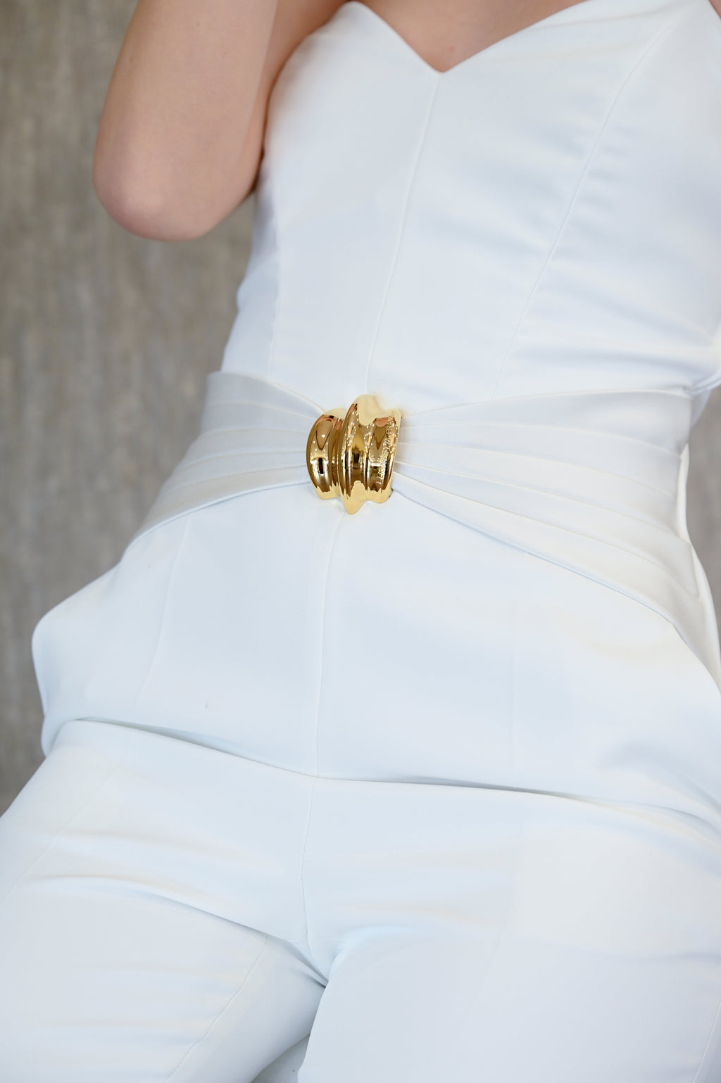 Tuta in crepe fluido con macro fioccoi Elisabetta Franchi Elisabetta Franchi PE25