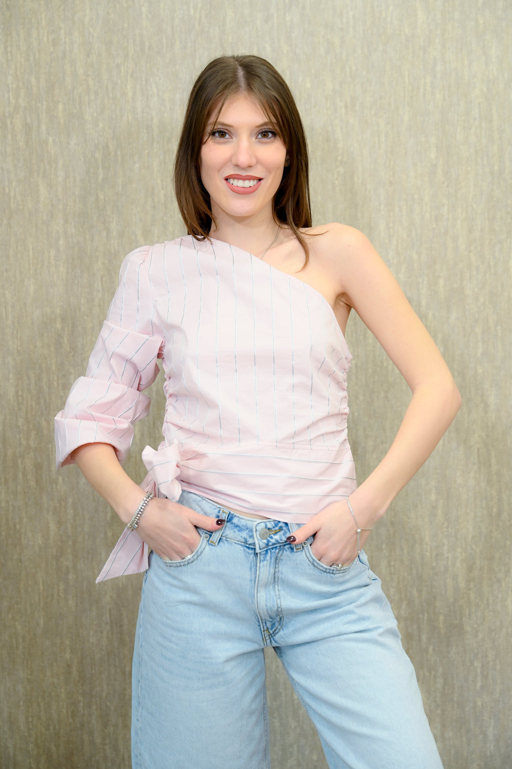 Blusa monospalla a righe Koralline Koralline PE25
