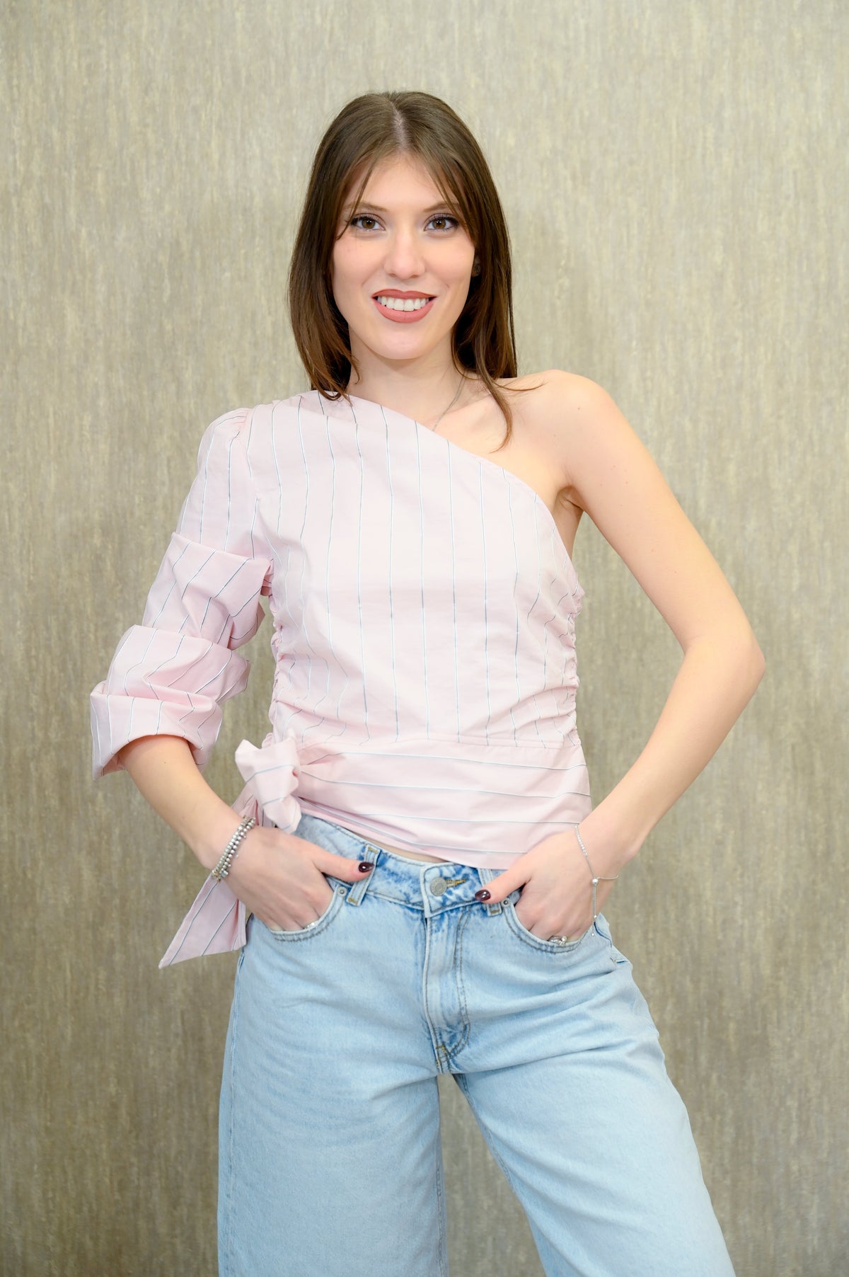 Blusa monospalla a righe Koralline Koralline PE25