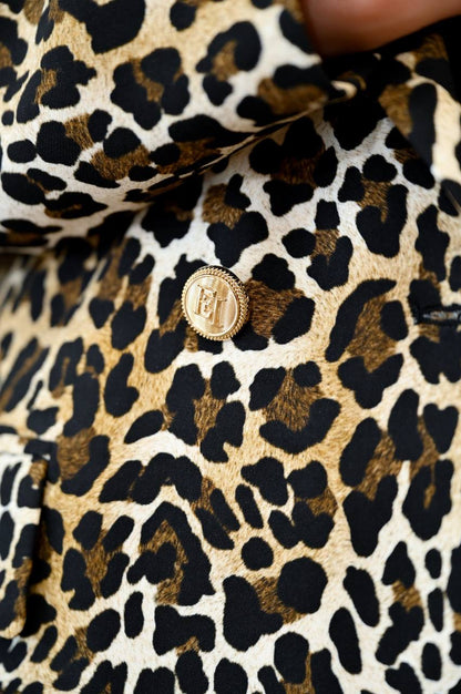 Elisabetta Franchi animalier double-breasted jacket