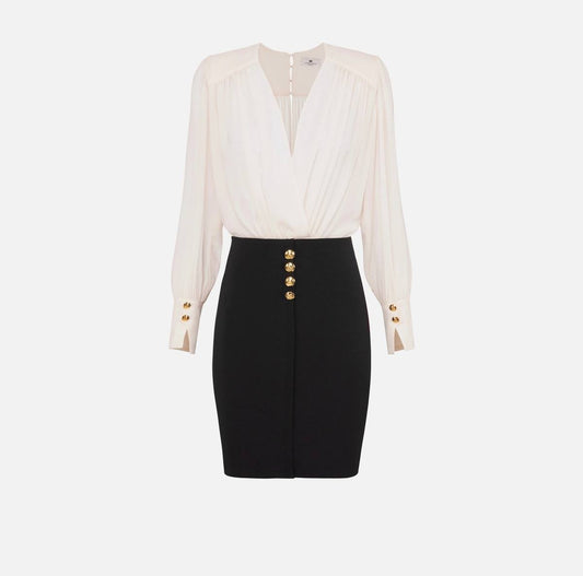 Elisabetta Franchi crepe mini dress with georgette blouse